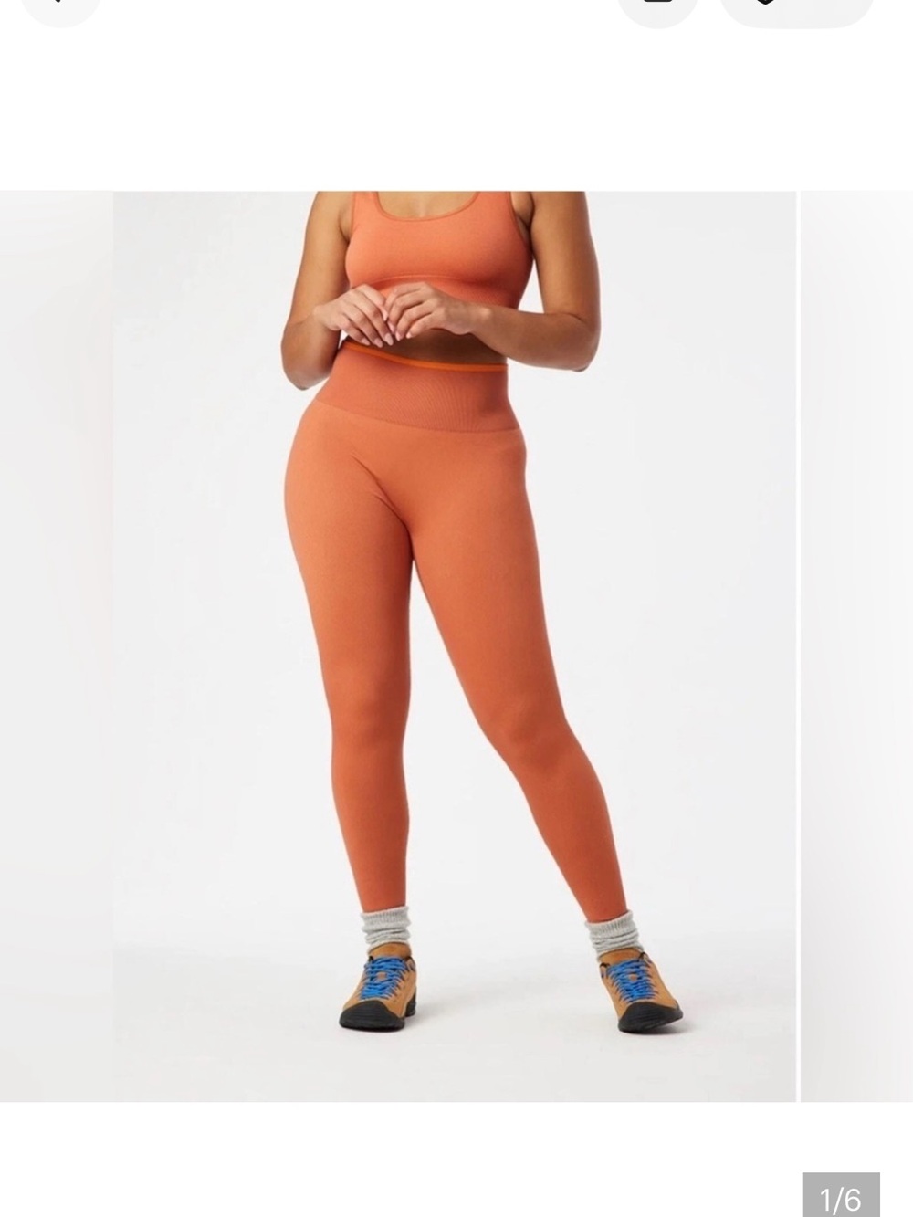 Outdoor Voices High-Rise Seamless Leggings in Orange